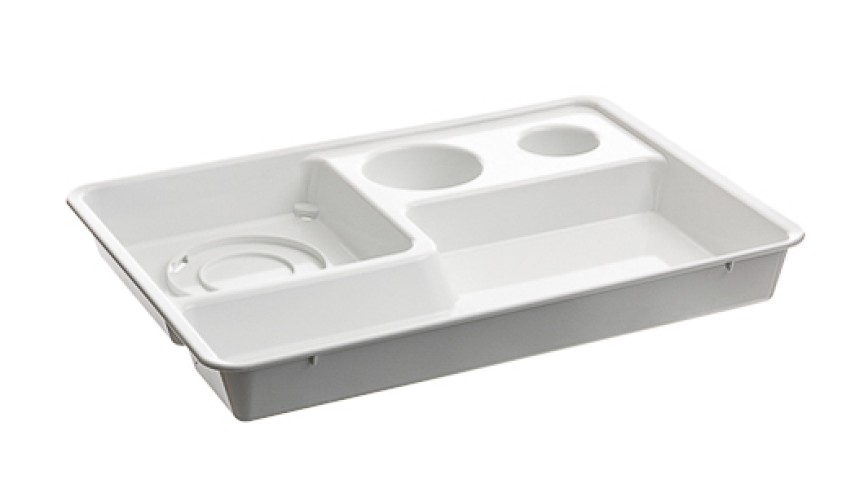 Compact Blood Collection Tray for Sharps Disposal Container
white for 0.6 / 1 / 1.8 / 3 litre containers