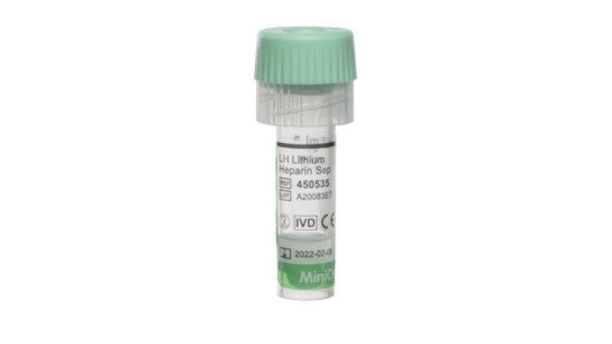MiniCollect® TUBE 0.8 ml LH Lithium Heparin Separator
light-green cap