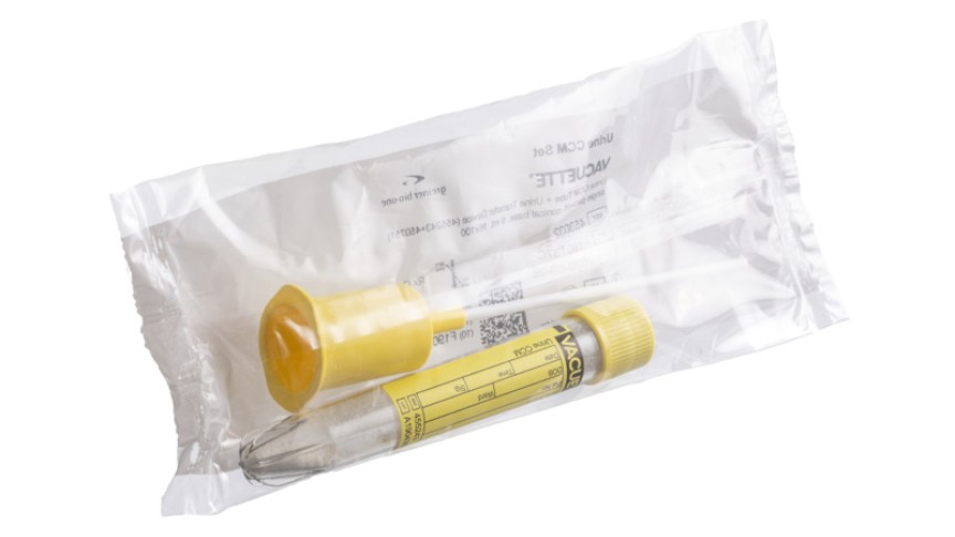 Urine CCM Set
VACUETTE® Urine CCM Tube + Urine Transfer Device (455243+450751),
single-packed, Conical Base, 9 ml, 16x100