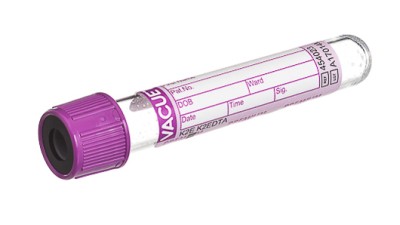 VACUETTE® TUBE 4 ml K2E K2EDTA
13x75 lavender cap-black ring, PREMIUM