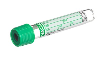 VACUETTE® TUBE 4 ml NH Sodium Heparin
13x75 green cap-green ring, non-ridged