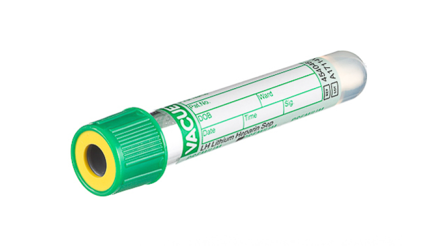 VACUETTE® TUBE 2.5 ml LH Lithium Heparin Separator
13x75 green cap-yellow ring, PREMIUM