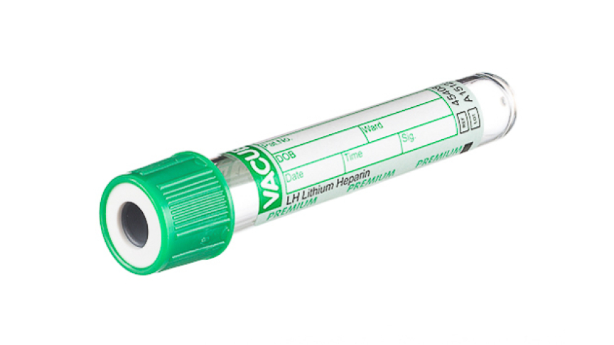 VACUETTE® TUBE 1 ml LH Lithium Heparin
13x75 green cap-white ring, PREMIUM