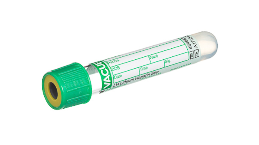 VACUETTE® TUBE 3.5 ml LH Lithium Heparin Separator
13x75 green cap-yellow ring, PREMIUM