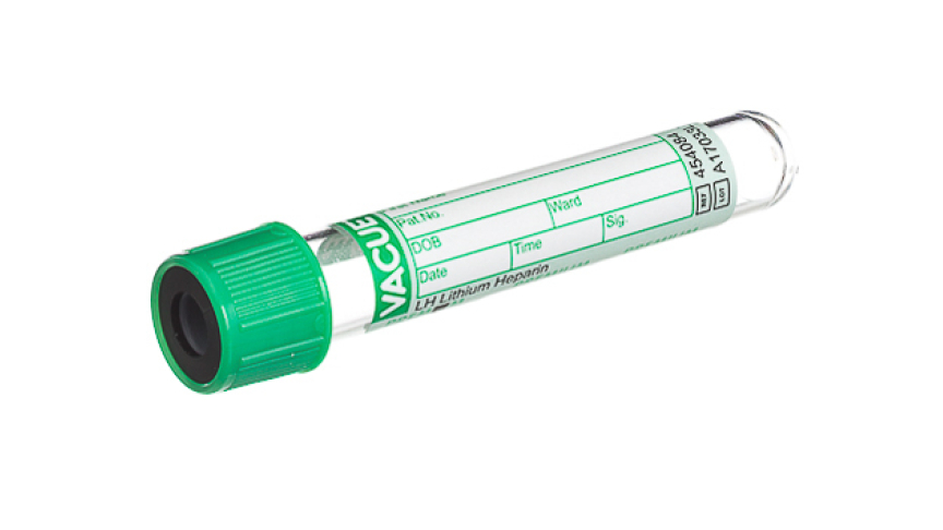 VACUETTE® TUBE 4 ml LH Lithium Heparin
13x75 green cap-black ring, PREMIUM