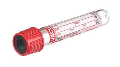VACUETTE® TUBE 4 ml CAT Serum Clot Activator
13x75 red cap-black ring, PREMIUM