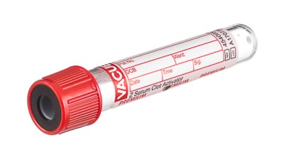 VACUETTE® TUBE 3 ml CAT Serum Clot Activator
13x75 red cap-black ring, PREMIUM