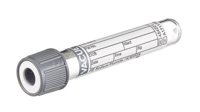 VACUETTE® TUBE 2 ml FE Sodium Fluoride / K3EDTA
13x75 grey cap-white ring, non-ridged