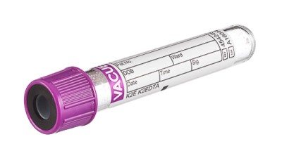 VACUETTE® TUBE 3 ml K2E K2EDTA
13x75 lavender cap-black ring, non-ridged