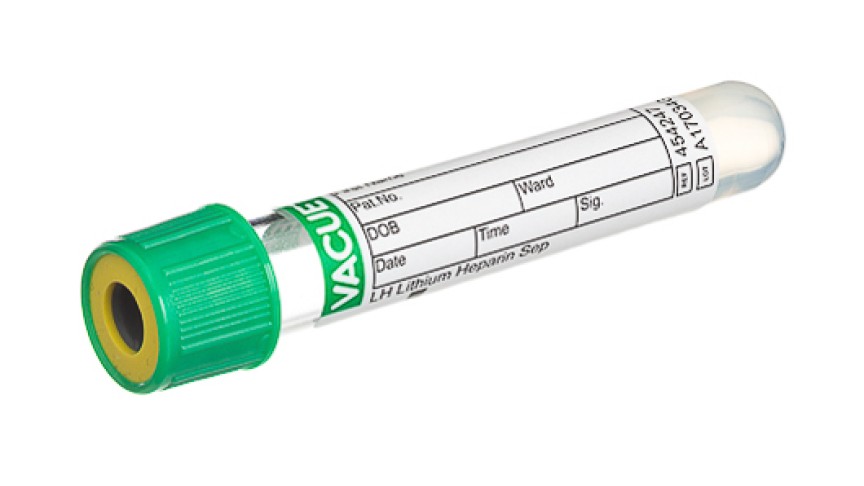 VACUETTE® TUBE 3 ml LH Lithium Heparin Separator
13x75 green cap-yellow ring, non-ridged