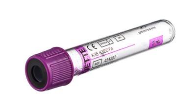 VACUETTE® TUBE 3 ml K3E K3EDTA
13x75 lavender cap-black ring, transparent label, non-ridged