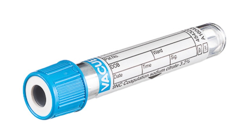 VACUETTE® TUBE 2 ml 9NC Coagulation sodium citrate 3.2%
13x75 blue cap-white ring, sandwich tube, non-ridged