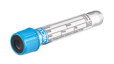 VACUETTE® TUBE 3.5 ml 9NC Coagulation sodium citrate 3.2%
13x75 blue cap-black ring, sandwich tube, non-ridged