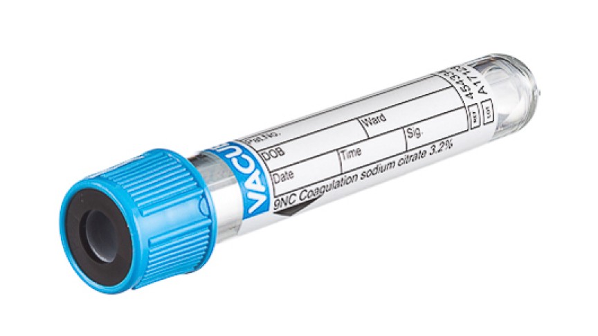 VACUETTE® TUBE 3 ml 9NC Coagulation sodium citrate 3,2%
13x75 blue cap-black ring, sandwich tube, non-ridged