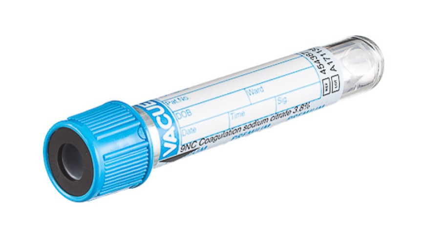 VACUETTE® TUBE 3.5 ml 9NC Coagulation sodium citrate 3,8%
13x75 blue cap-black ring, sandwich tube, PREMIUM