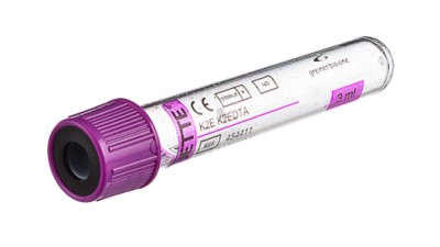 VACUETTE® TUBE 3 ml K2E K2EDTA
13x75 lavender cap-black ring, transparent label, non-ridged