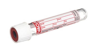 VACUETTE® TUBE 2 ml Homocysteine Detection
13x75 white cap-red ring, sandwich tube, PREMIUM
