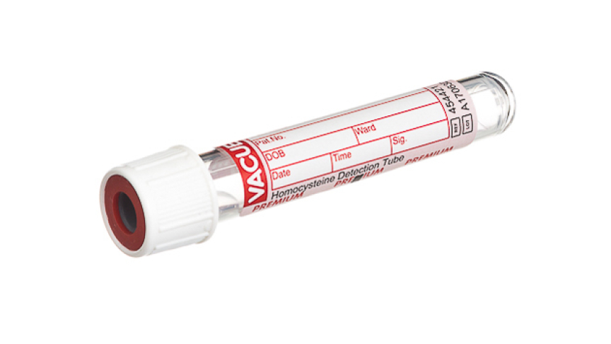 VACUETTE® TUBE 2 ml Homocysteine Detection
13x75 white cap-red ring, sandwich tube, PREMIUM