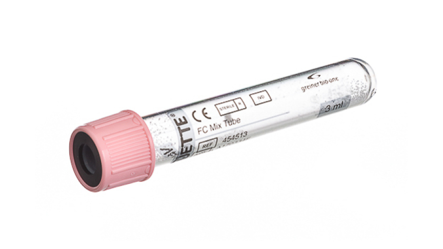 VACUETTE® FC Mix TUBE 3 ml
13x75 pink cap-black ring, transparent label, non-ridged