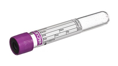 VACUETTE® TUBE 9 ml K3E K3EDTA
16x100 lavender cap-black ring, non-ridged