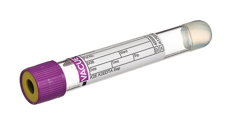 VACUETTE® TUBE 8 ml K2E K2EDTA Separator
16x100 lavender cap-yellow ring, non-ridged