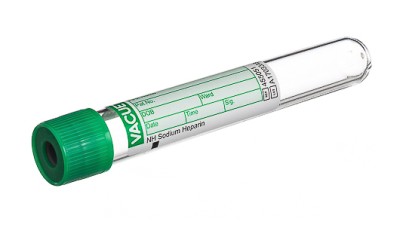 VACUETTE® TUBE 9 ml NH Sodium Heparin
16x100 green cap-green ring, non-ridged
