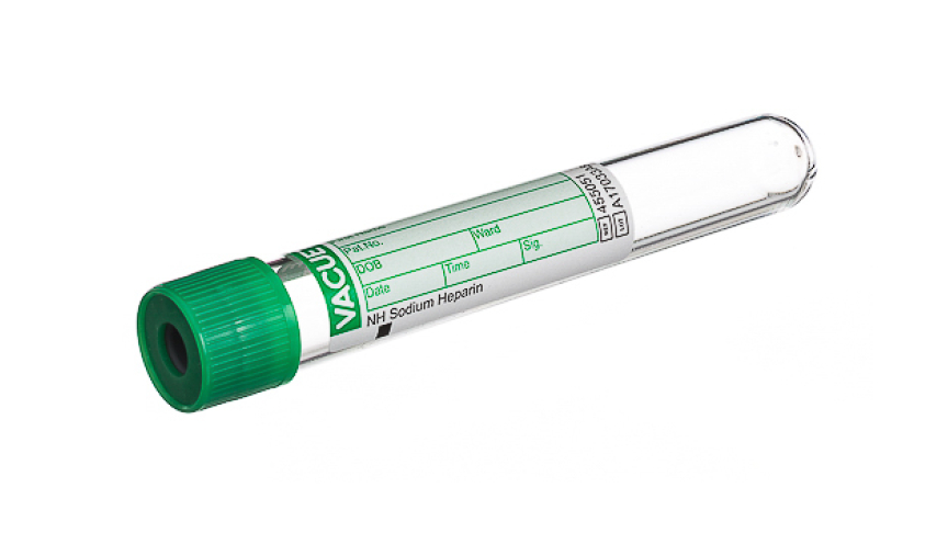 VACUETTE® TUBE 9 ml NH Sodium Heparin
16x100 green cap-green ring, non-ridged