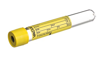VACUETTE® TUBE 7 ml Z Urine No Additive
16x100 yellow cap-yellow ring, Round Base, non-ridged
