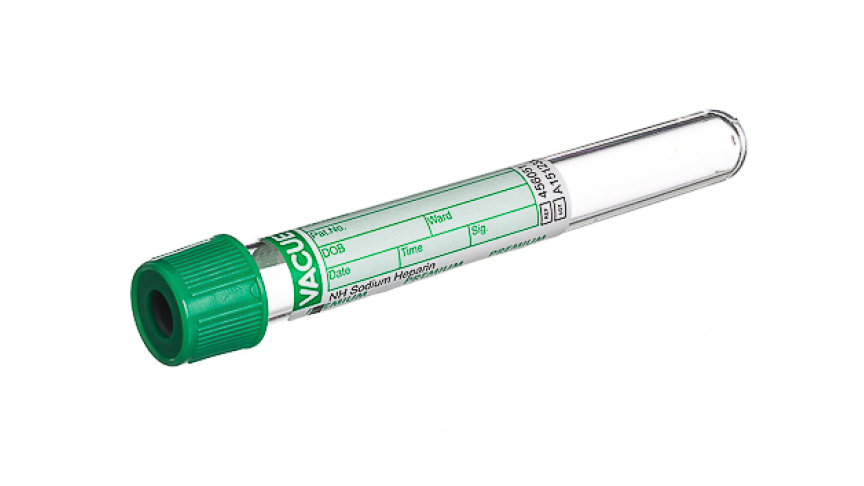 VACUETTE® TUBE 6 ml NH Sodium Heparin
13x100 green cap-green ring, PREMIUM