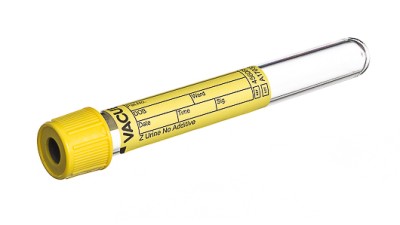 VACUETTE® TUBE 6 ml Z Urine No Additive
13x100 yellow cap-yellow ring, Round Base, non-ridged