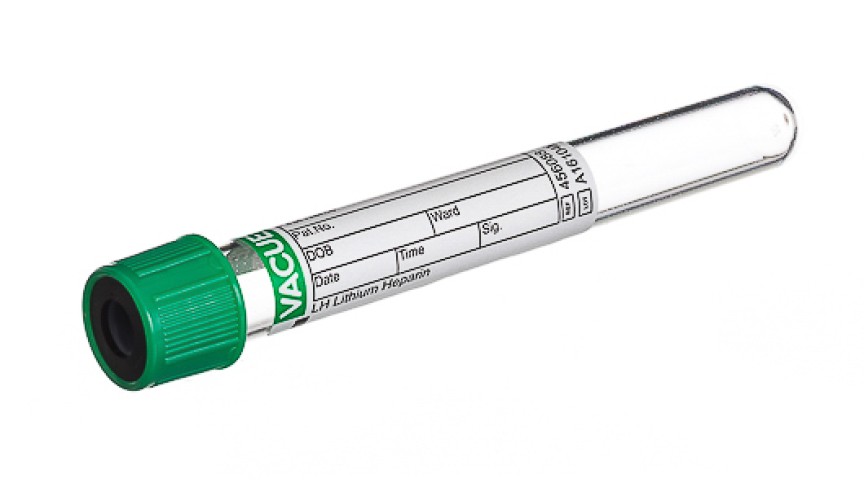 VACUETTE® TUBE 6 ml LH Lithium Heparin
13x100 green cap-black ring, non-ridged