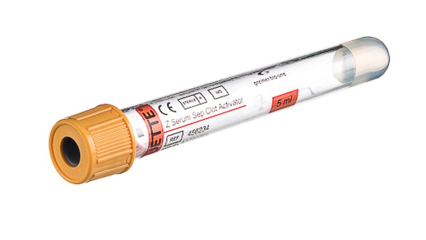 VACUETTE® TUBE 5 ml CAT Serum Separator Clot Activator
13x100 gold cap-gold ring, transparent label, non-ridged