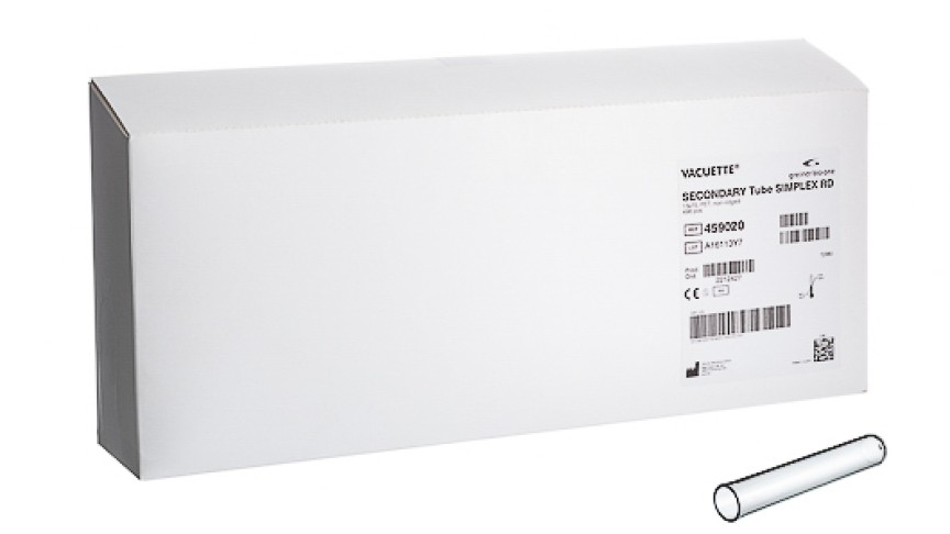 VACUETTE® SECONDARY Tube SIMPLEX RD PET
13x75 mm without cap, non-ridged