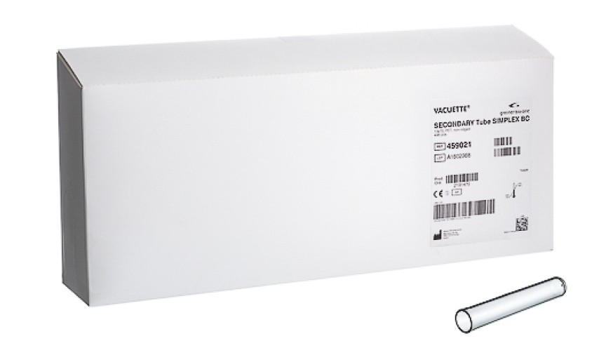 VACUETTE® SECONDARY Tube SIMPLEX BC PET
13x75 mm without cap, non-ridged