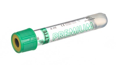 VACUETTE® TUBE 3.5 ml LH Lithium Heparin Separator
13x75 green cap-yellow ring, transparent label, PREMIUM