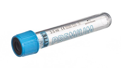 VACUETTE® TUBE 3.5 ml 9NC Coagulation sodium citrate 3.2%
13x75 blue cap-black ring, sandwich tube, transparent label, PREMIUM