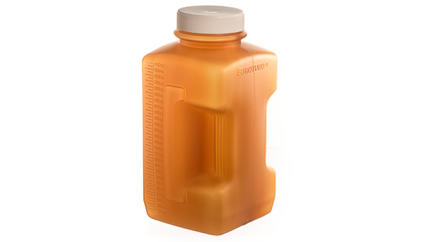 24h urine container, brown, with screw closure, 2.7 litre