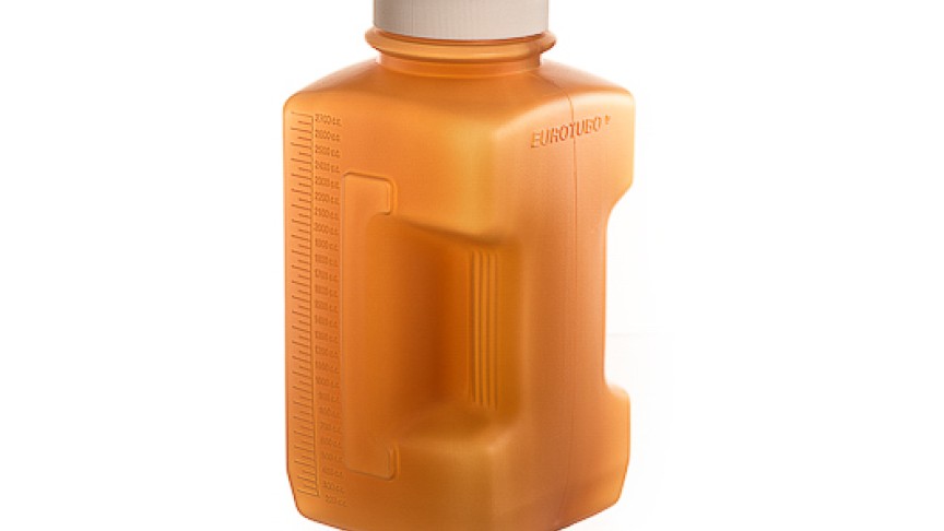 24h urine container, brown, with screw closure, 2.7 litre