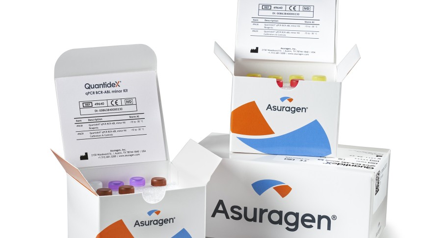 BCR-ABL1 и ABL1 - QuantideX® qPCR BCR-ABL IS transcript analysis kit for monitoring chronic myeloid leukemia, Asuragen, USA.